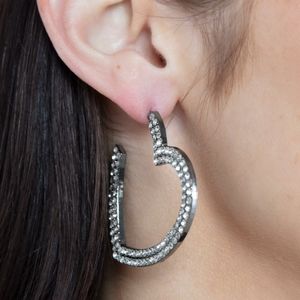 Amore to love Black Hoop Earrings